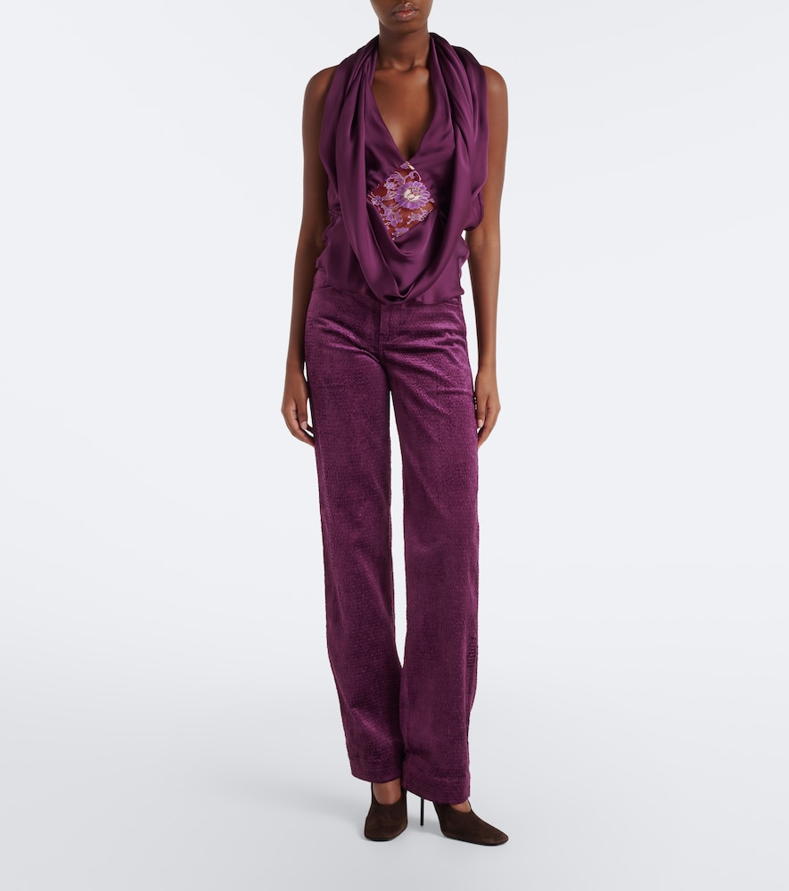 Cesura Lace-Trimmed Halterneck Top