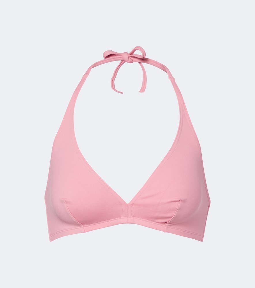 Eres Gang Halterneck Bikini Top In Pink
