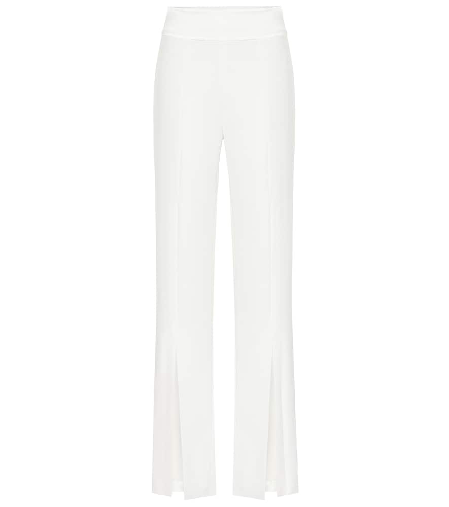 Simkhai Slit-front Satin Straight-leg Pants In White