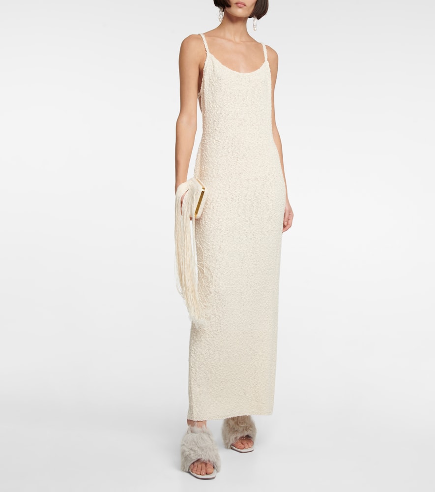 Magda Butrym Shearling Pvc Mules In Grey
