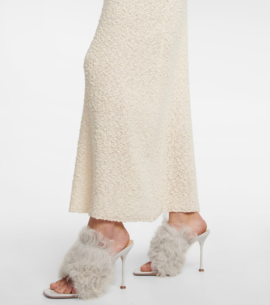 Shop Magda Butrym Shearling Pvc Mules In Grey