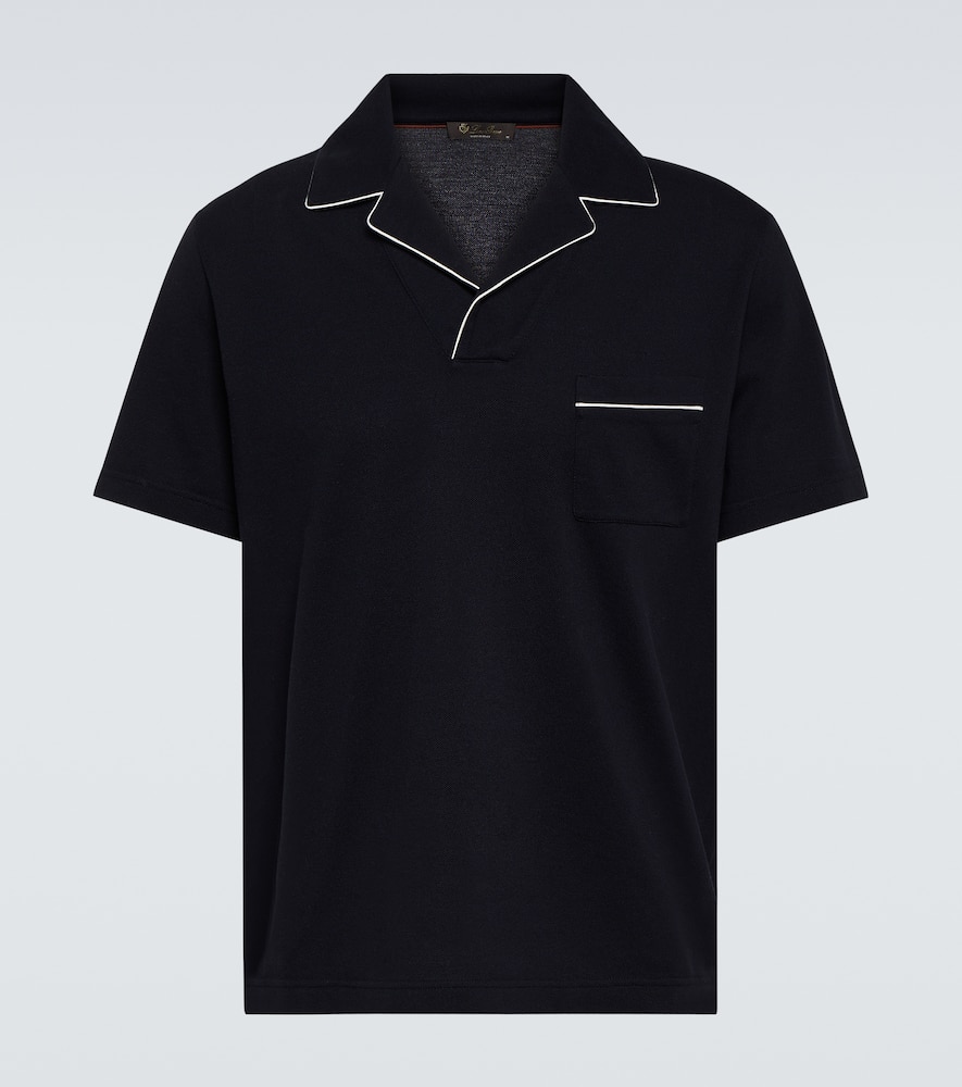 Loro Piana Manihi Cotton Piqué Polo Shirt In Blue