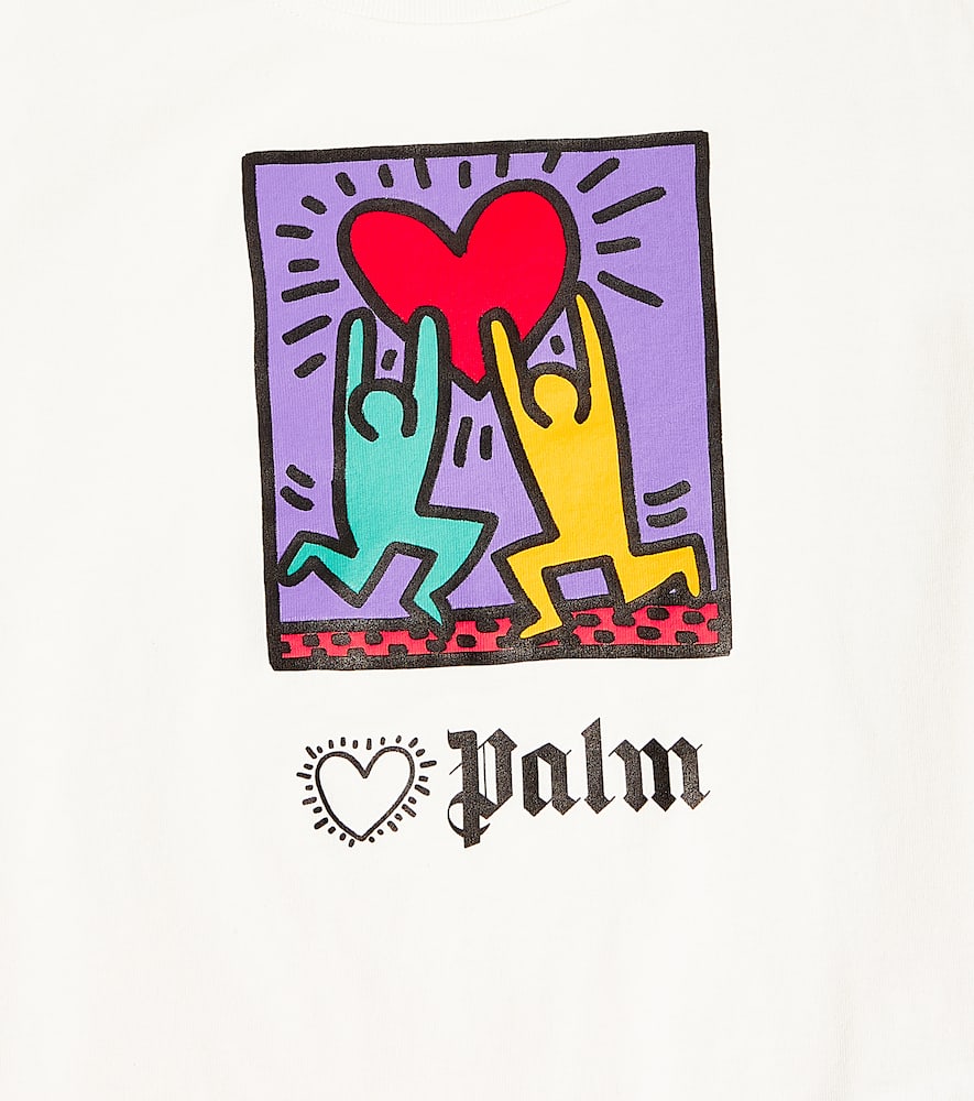 Shop Palm Angels X Keith Haring Cotton Jersey T-shirt In White