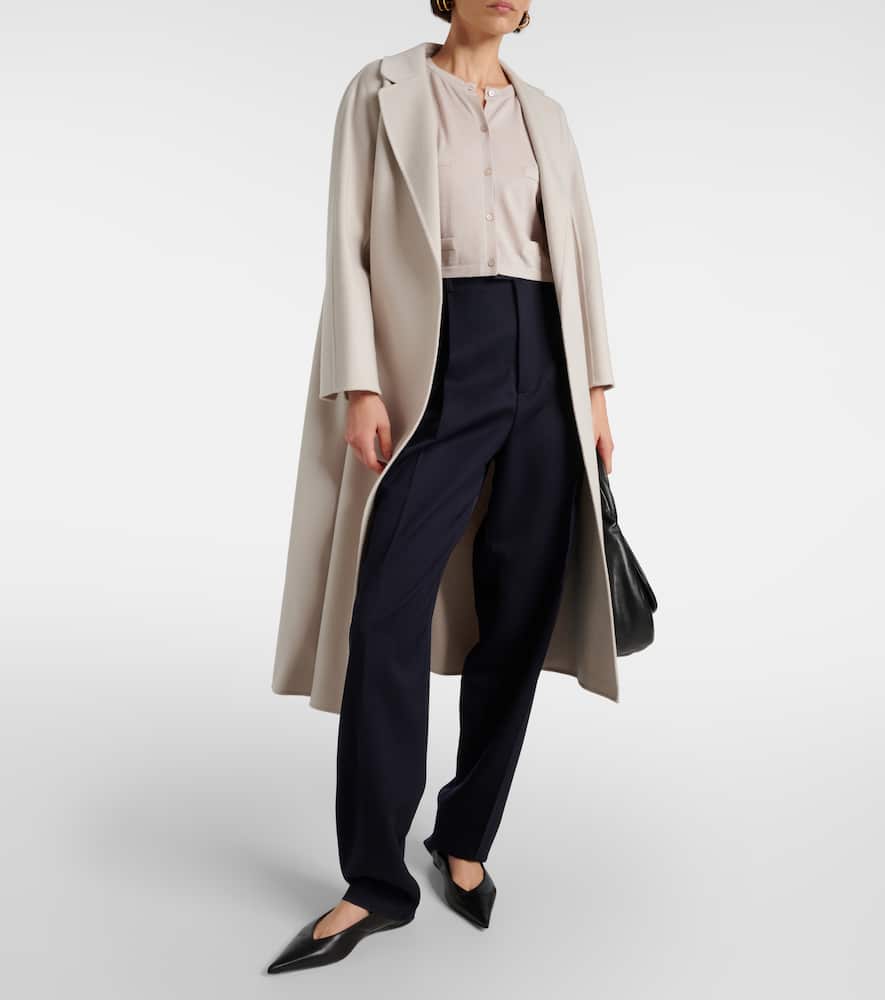 S Max Mara Esturia Wool Wrap Coat In White