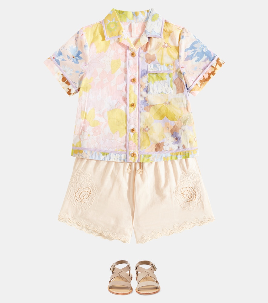  Zimmermann Kids Zimmermann Kids Bestickte Shorts Halliday Aus Baumwolle 
