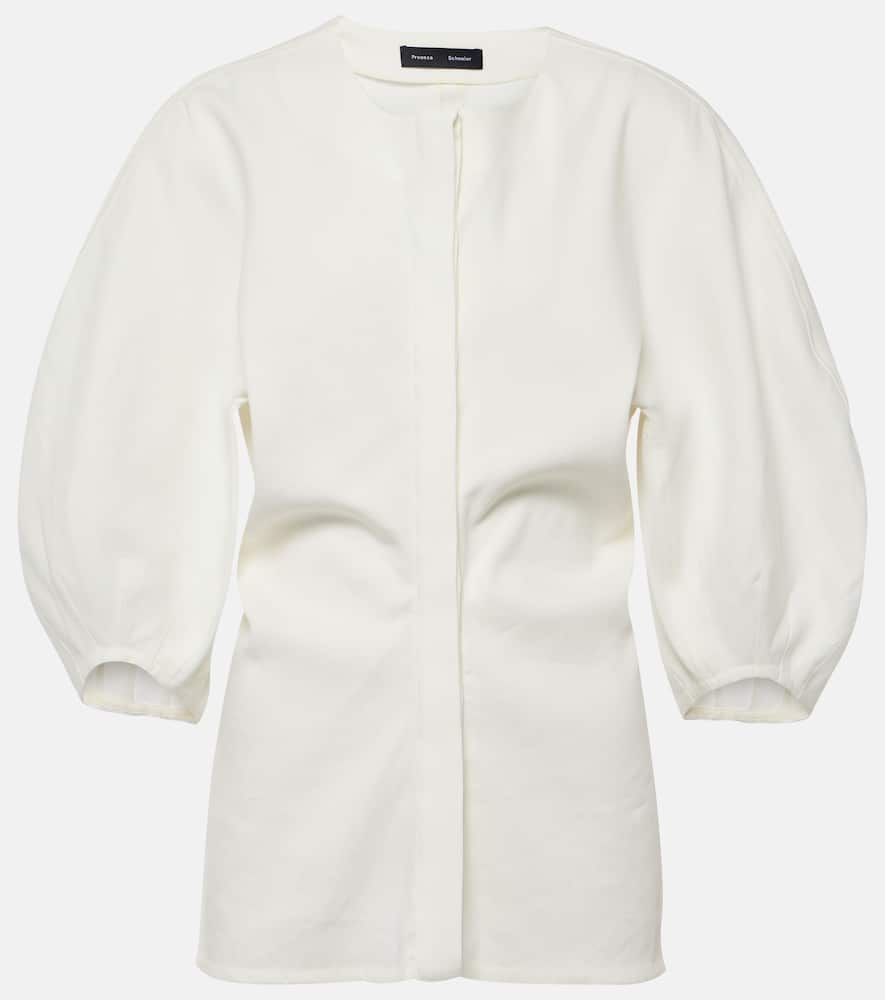 Linen-blend top
