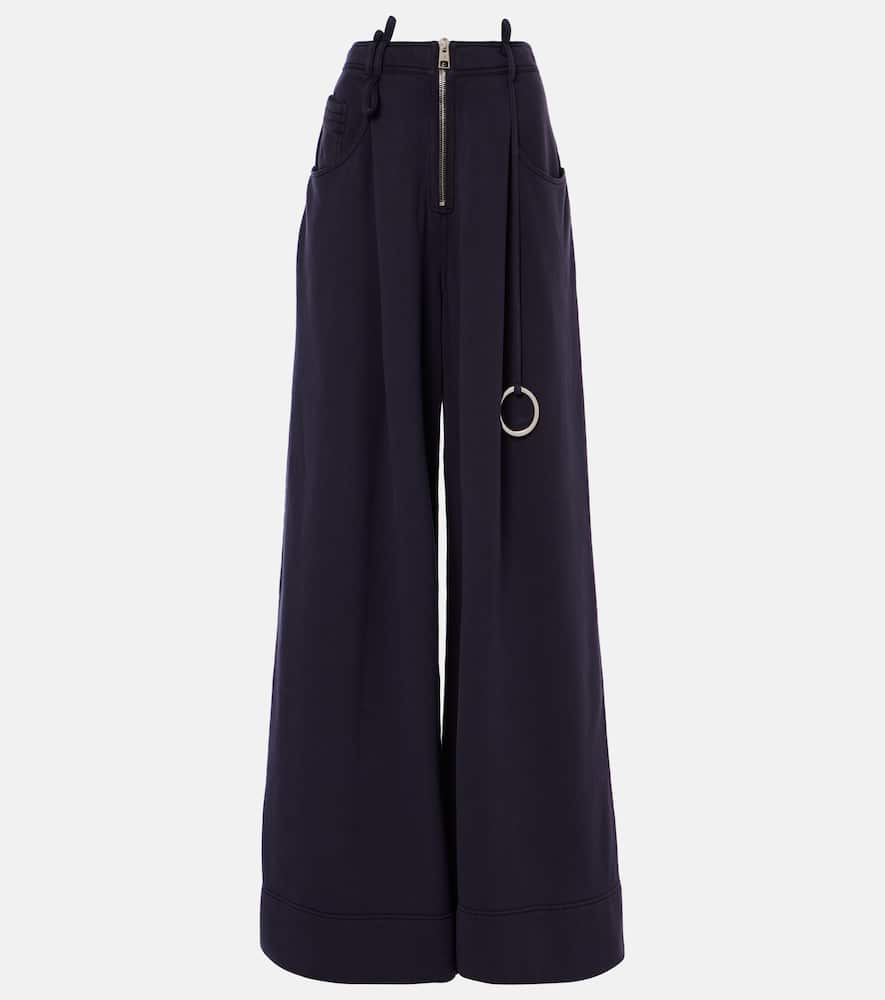 High-rise cotton wide-leg pants