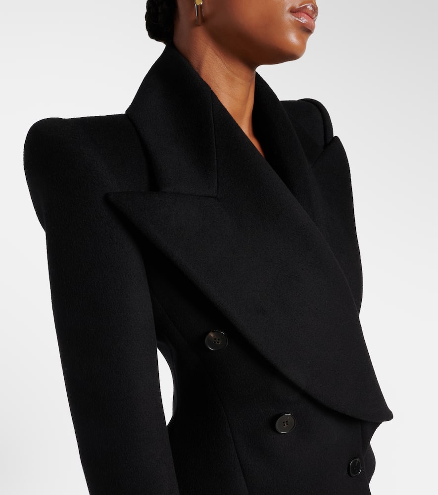Alexander Mcqueen Double-breasted Wool And Cashmere-blend Blazer In Black