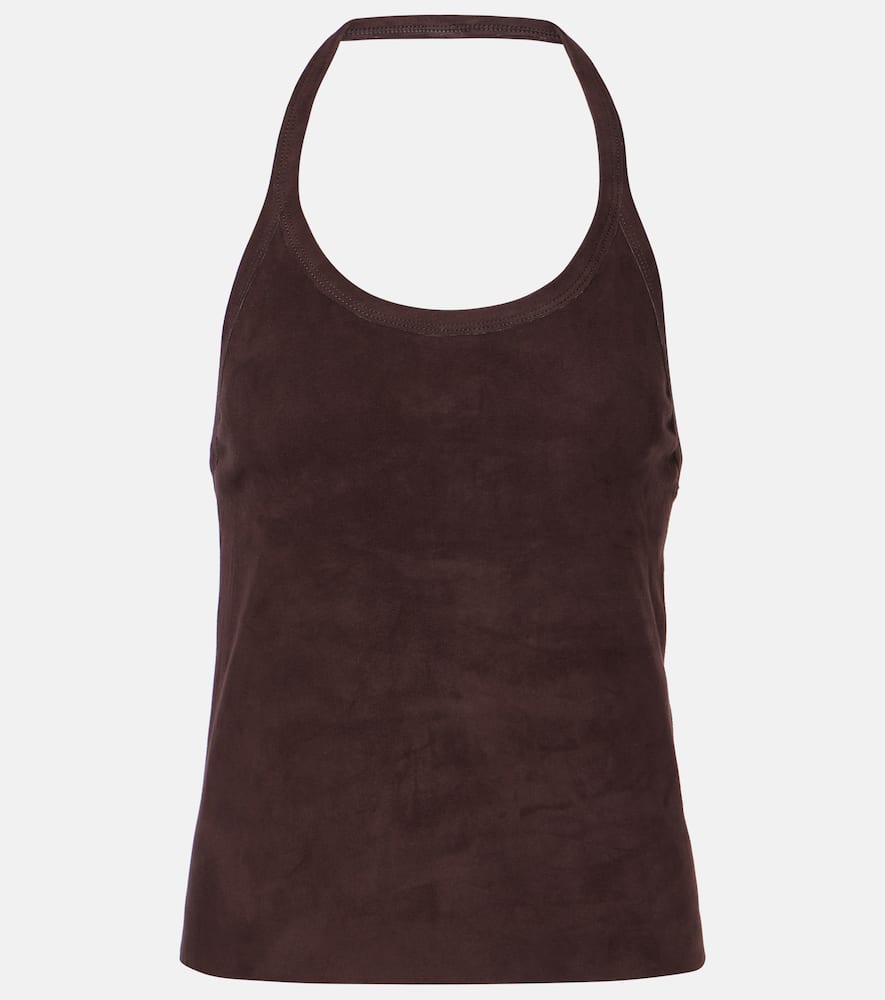 Suede halterneck top