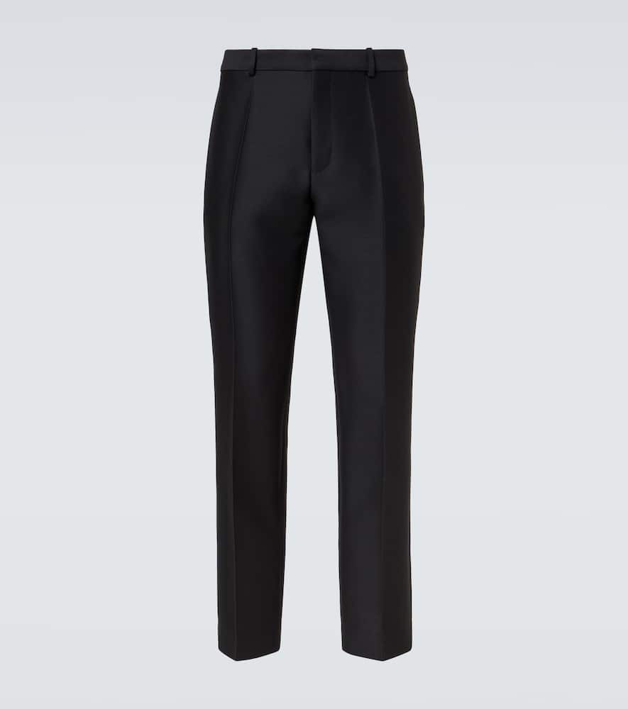 Wool and silk straight pants