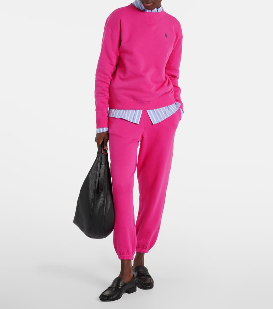 Polo Ralph Lauren Cotton-blend Sweatpants In Bright Pink