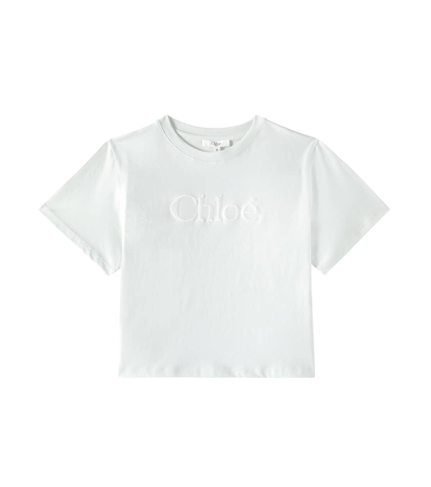 Chloé Kids Green Logo T-shirt In Green