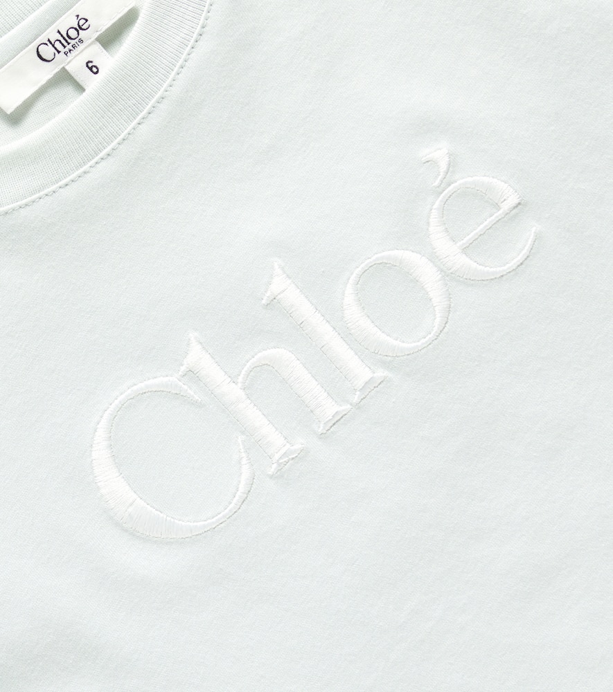 Chloé Kids Green Logo T-shirt In Green