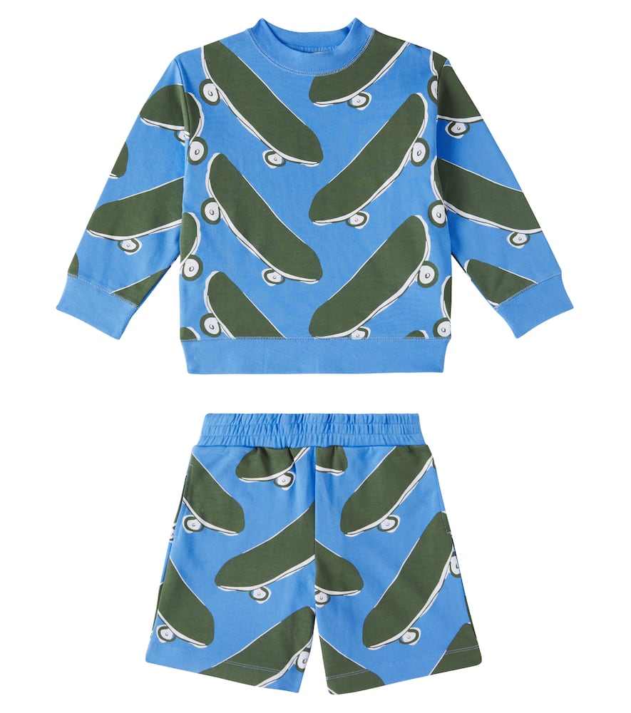 Stella Mccartney Set Aus Sweatshirt Und Shorts In Blau