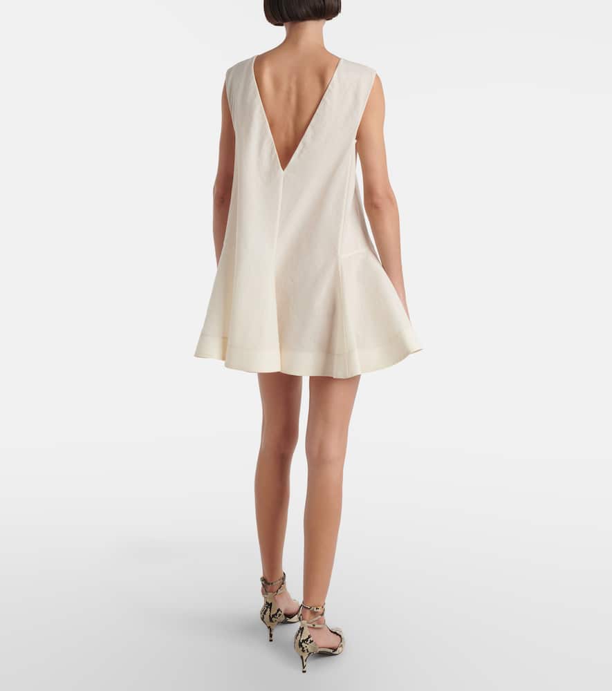 Khaite Mel V-neck Low-back Mini Dress In White