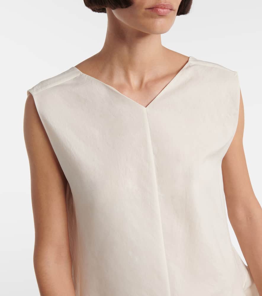 Khaite Mel V-neck Low-back Mini Dress In White