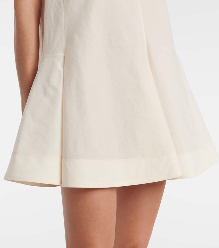 Khaite Mel V-neck Low-back Mini Dress In White