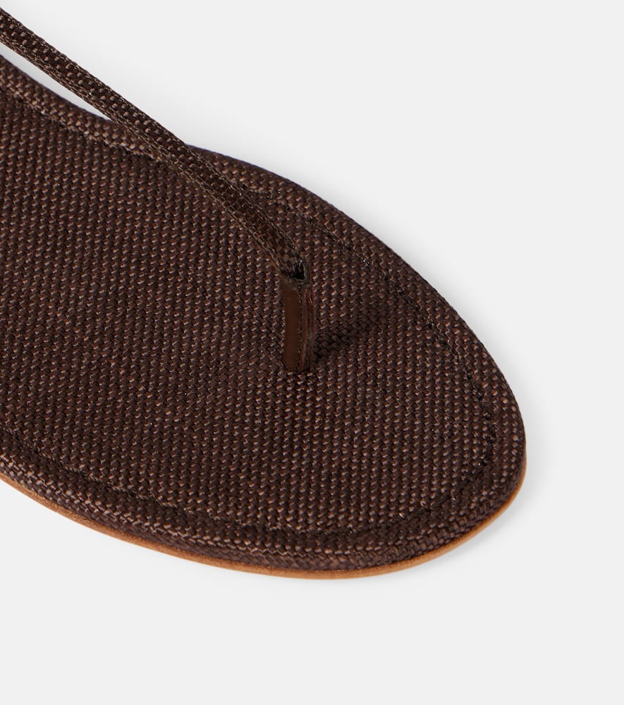Aquazzura Almost Bare Raffia-effect Sandals In Brown