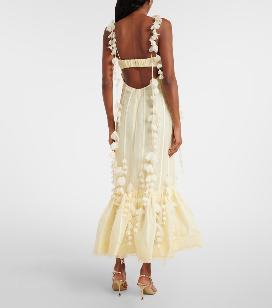  Zimmermann Zimmermann Dawning Linen And Silk Midi Dress 
