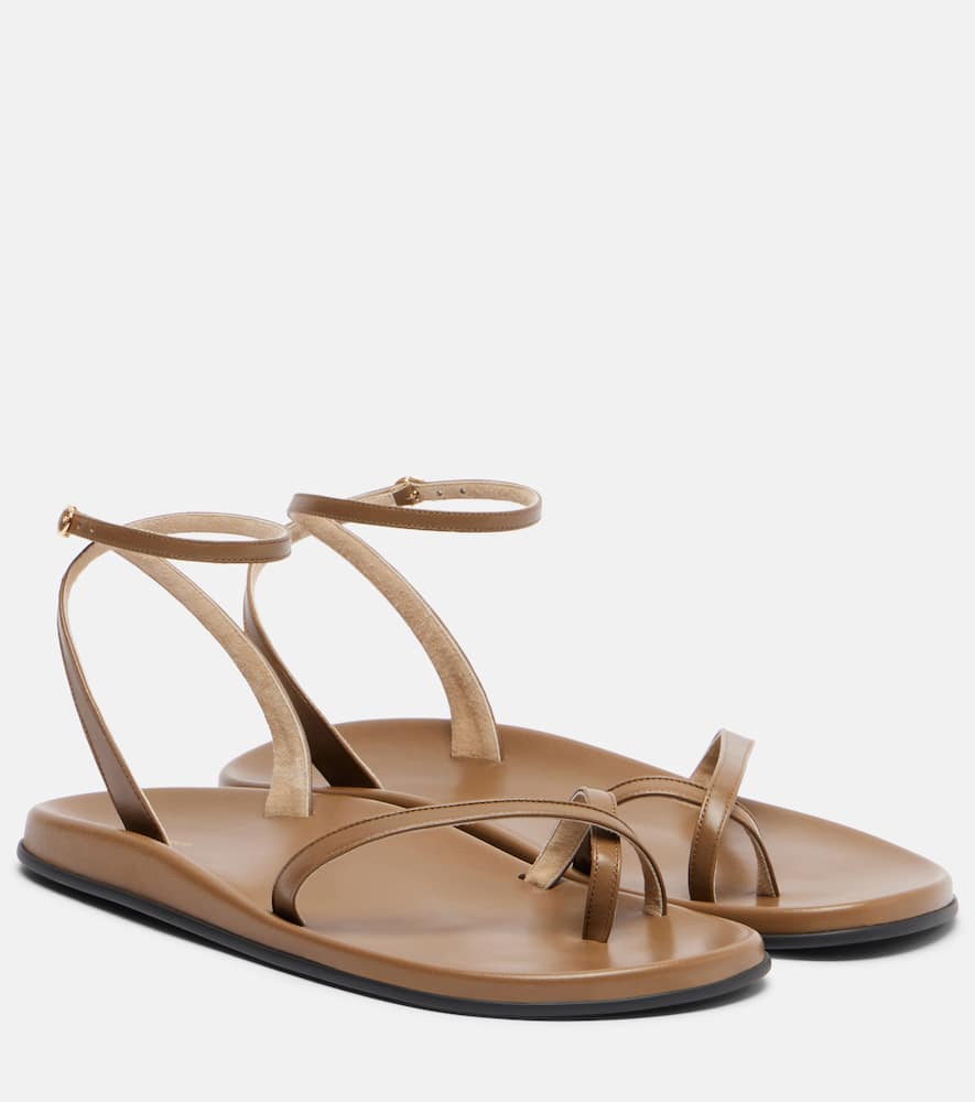 The Row Hugh Leather Ankle-strap Sandals In Multi
