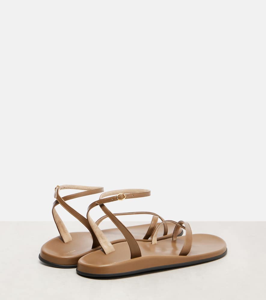 The Row Hugh Leather Ankle-strap Sandals In Multi