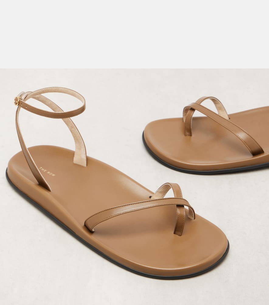 The Row Hugh Leather Ankle-strap Sandals In Multi