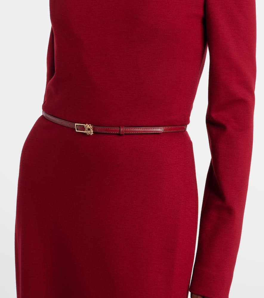 Elie Saab Belted Off-shoulder Jersey Gown In Red