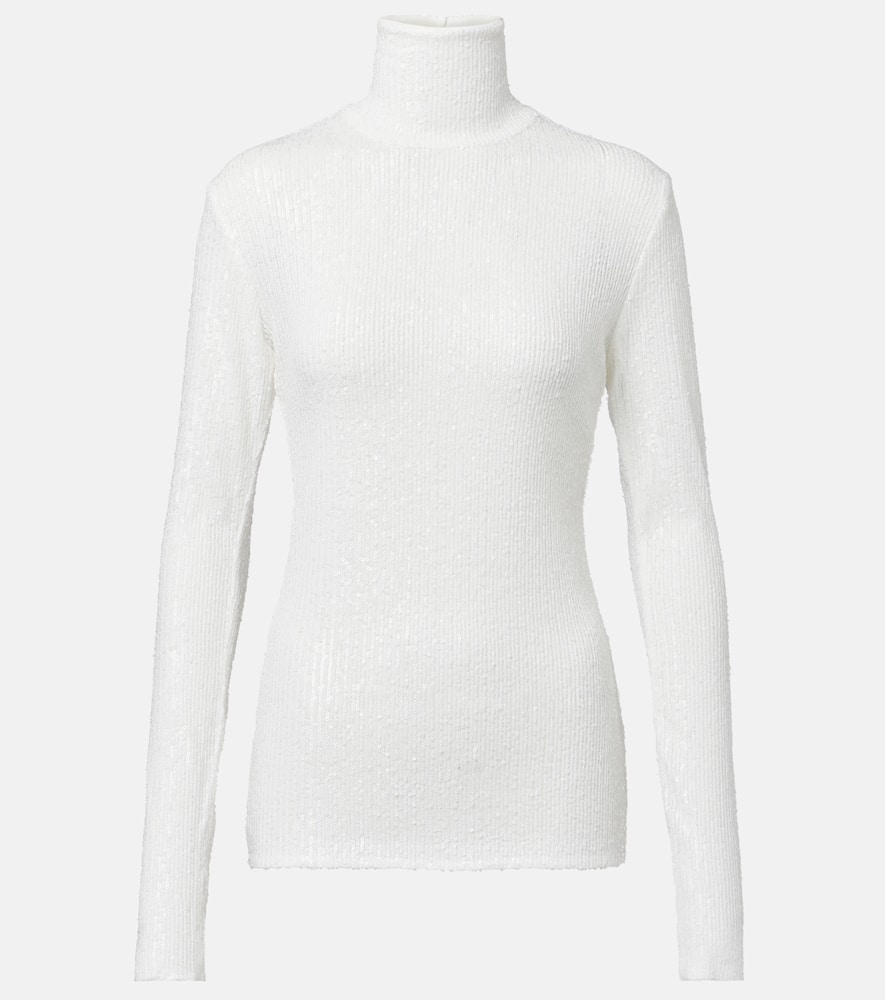 Sequined turtleneck sweater