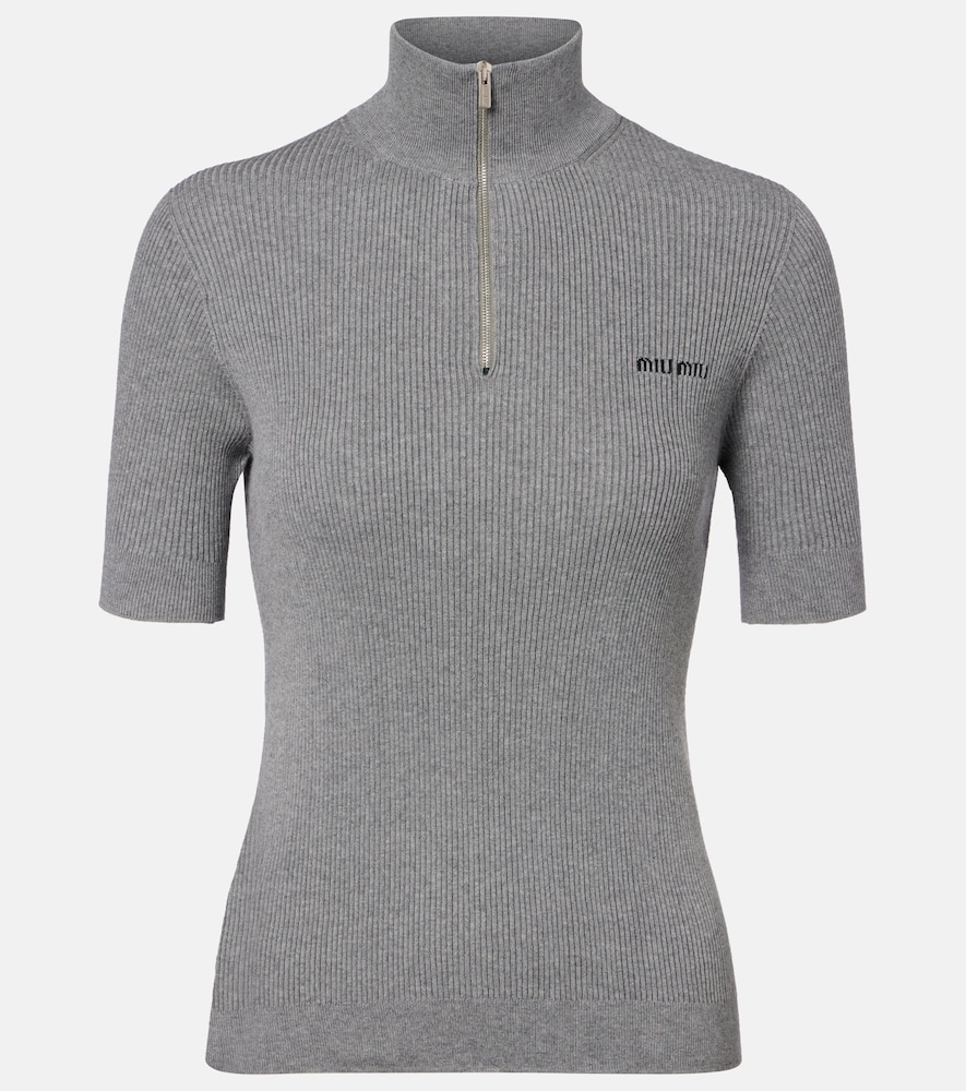 Miu Miu Cotton half-zip sweater
