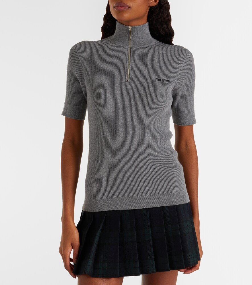  Miu Miu Miu Miu Cotton Half-zip Sweater 