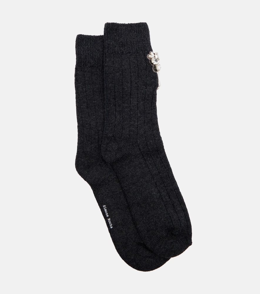 Simone Rocha Wool-blend Socks In Black