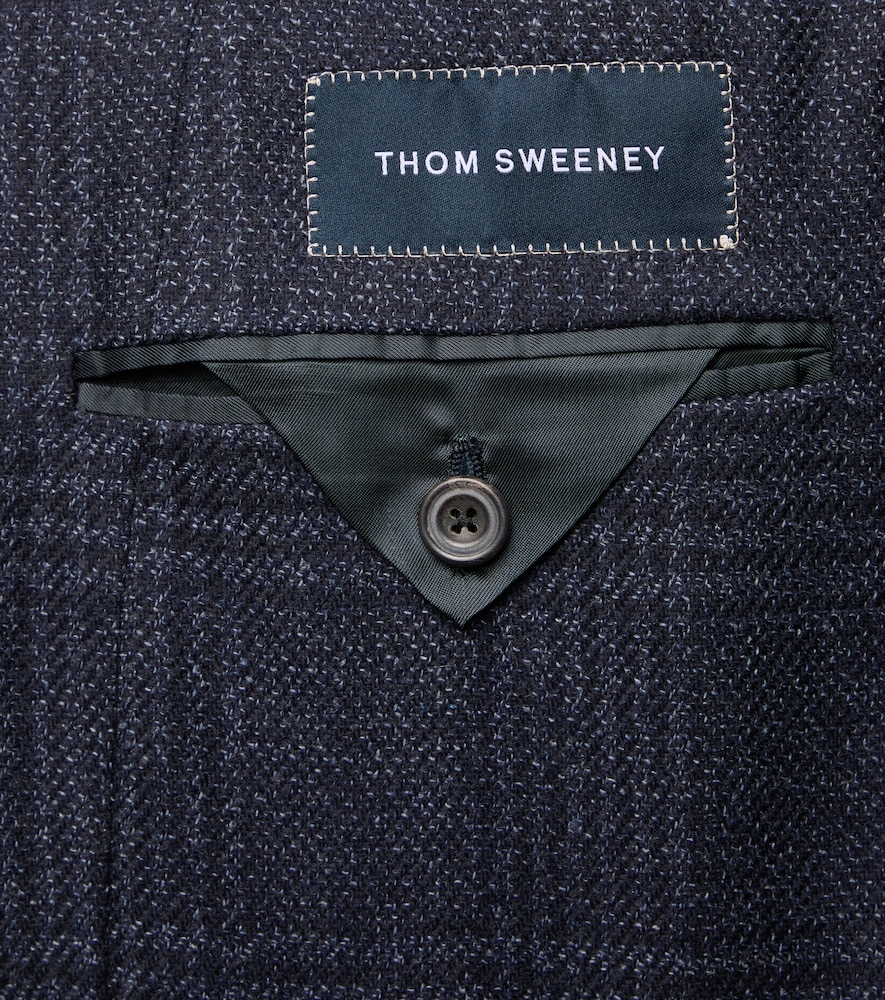  Thom Sweeney Thom Sweeney Checked Wool And Silk Blazer 