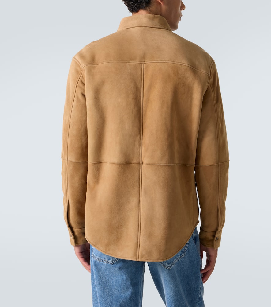 The Row Bento Shearling-lined Suede Jacket In Brown