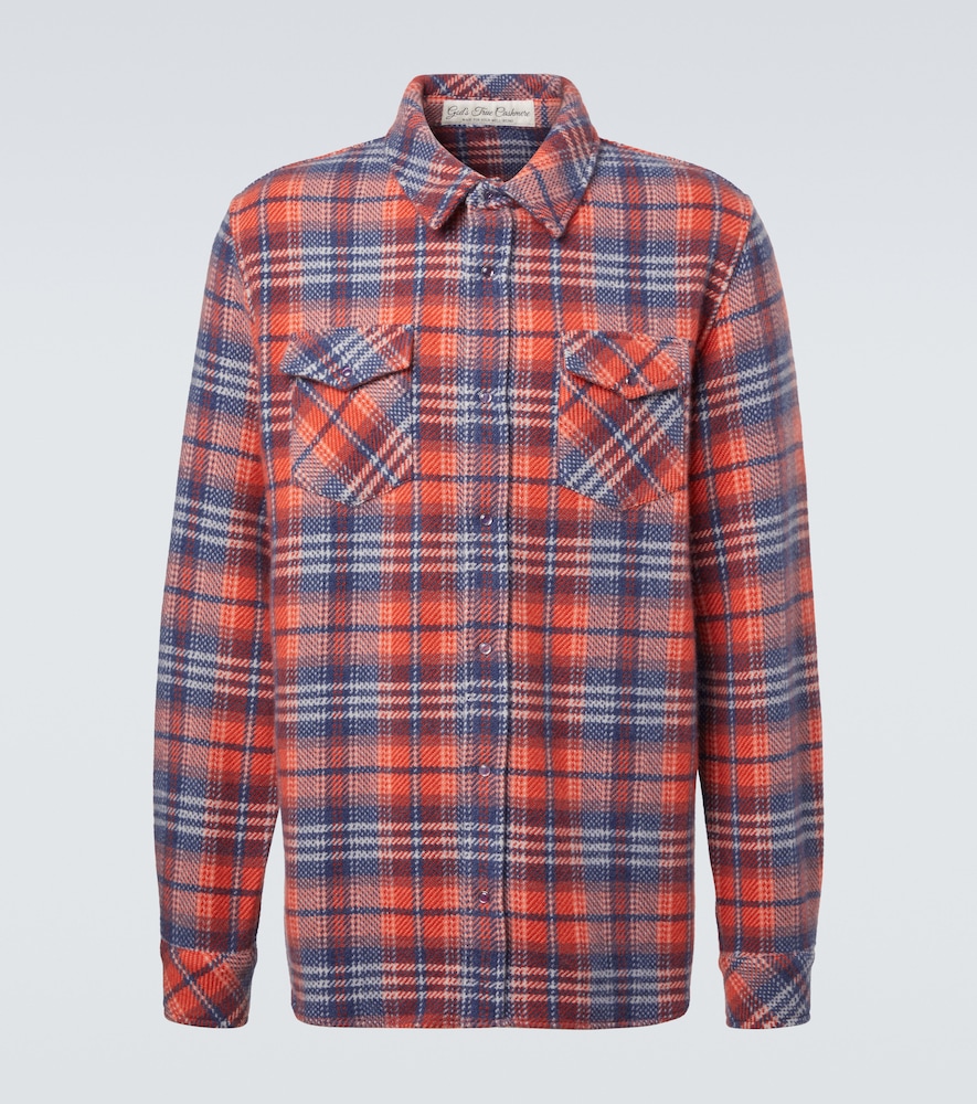 God's True Cashmere Americana cashmere shirt with amethyst