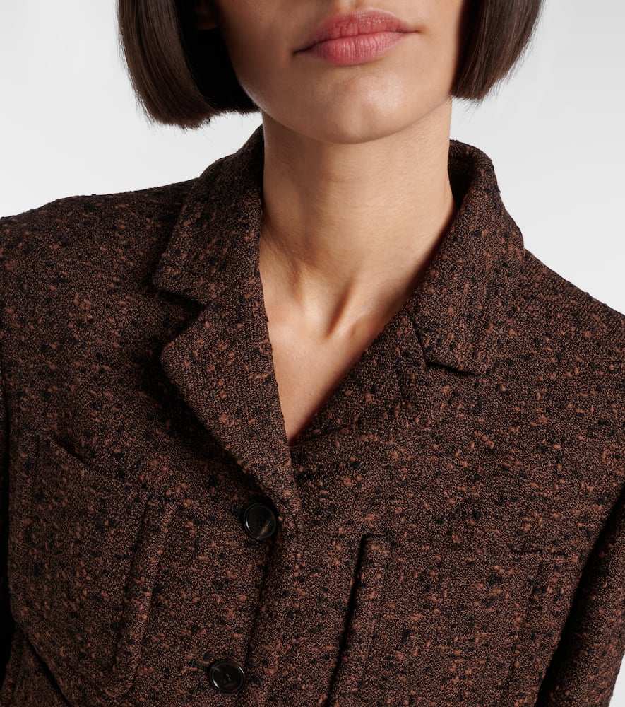 Gucci Wool-blend Tweed Jacket In Brown
