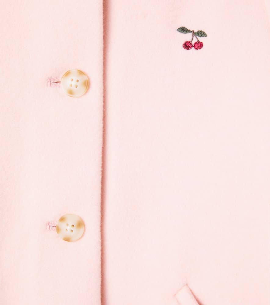 Konges Slojd Konges Sløjd Novella Embroidered Wool-blend Coat In Pink