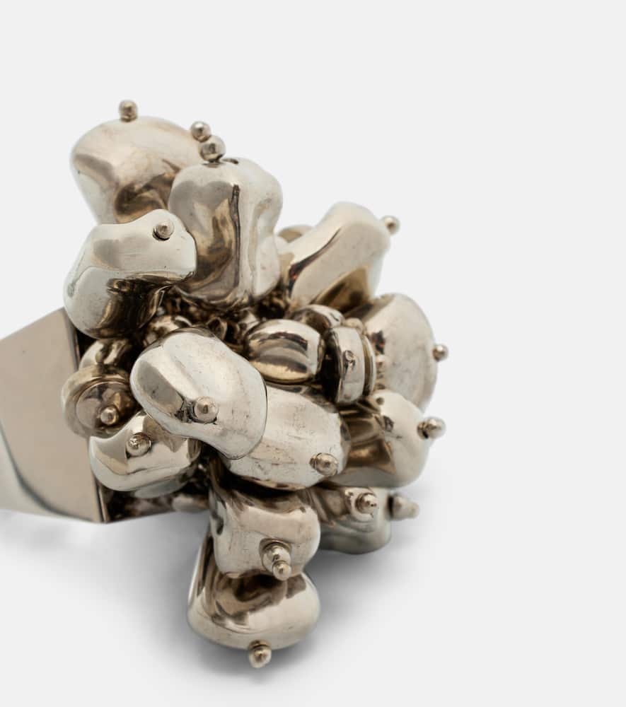 Dries Van Noten Beaded Ring In Silver