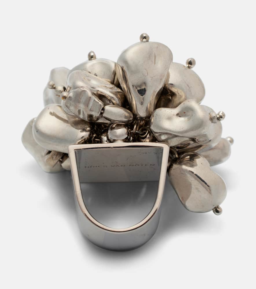 Dries Van Noten Beaded Ring In Silver