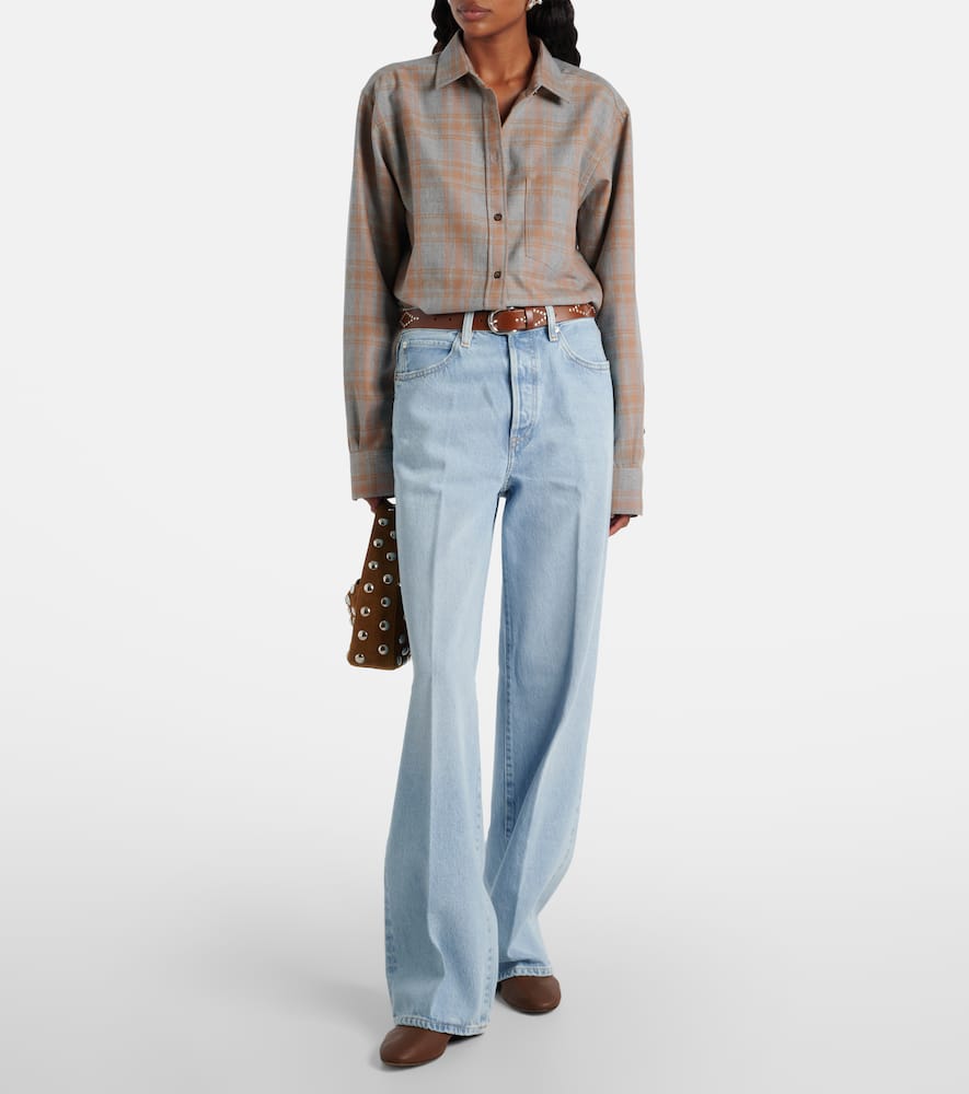 Frame Collegiate Wide-leg Jeans In Blue