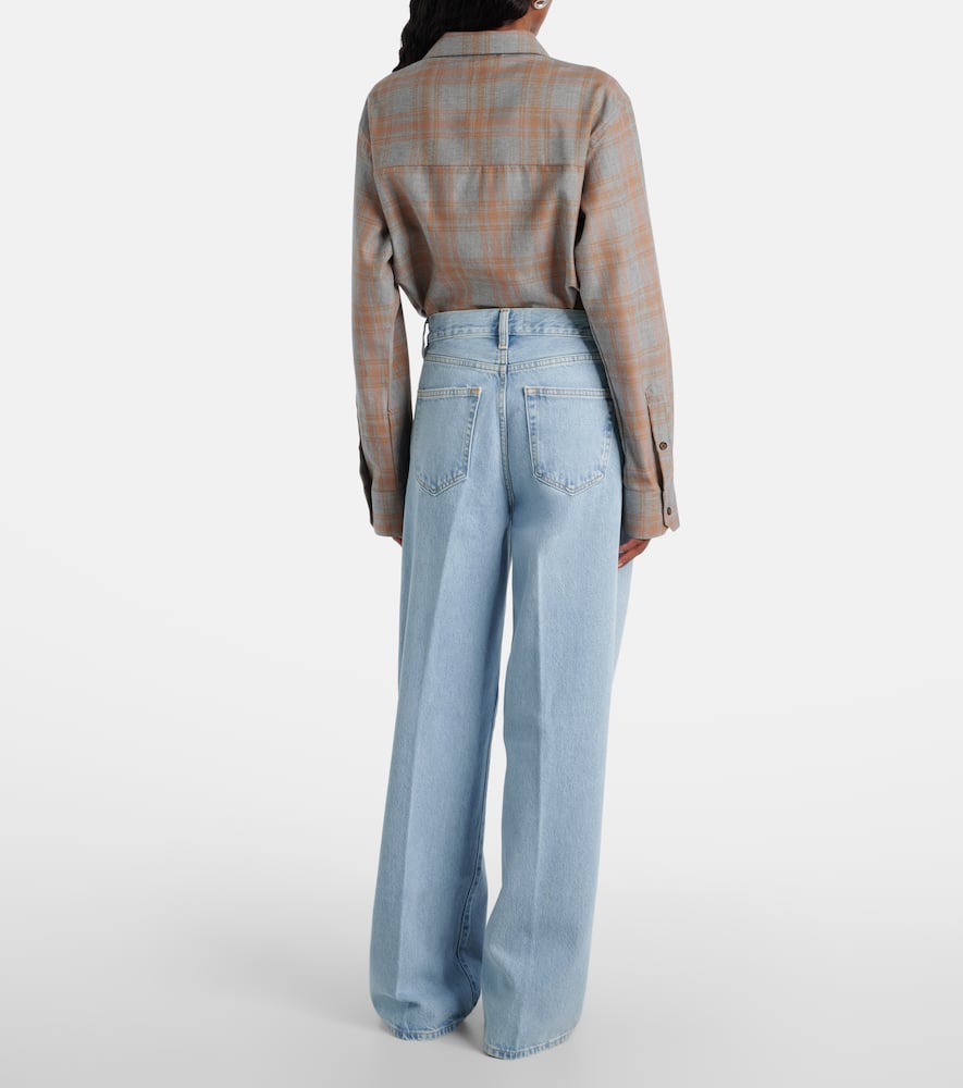 Frame Collegiate Wide-leg Jeans In Blue