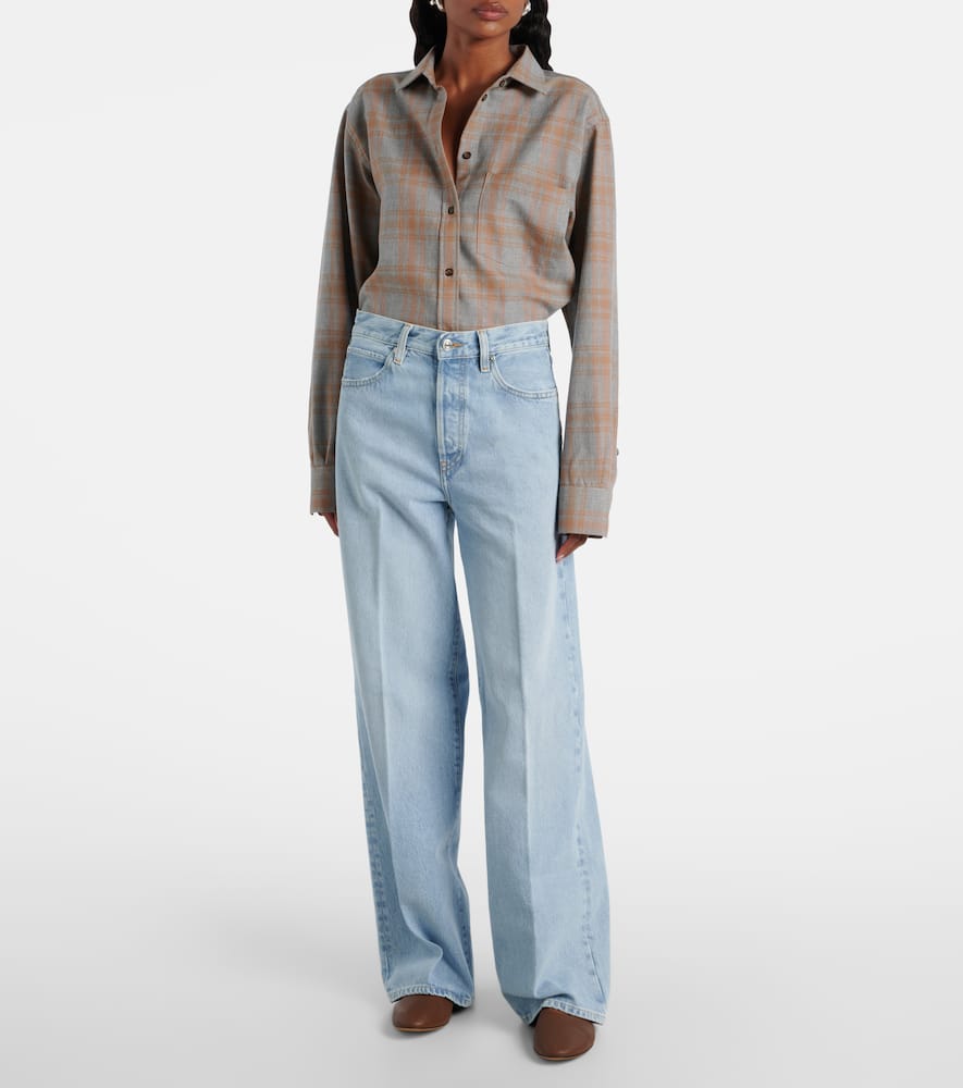 Frame Collegiate Wide-leg Jeans In Blue