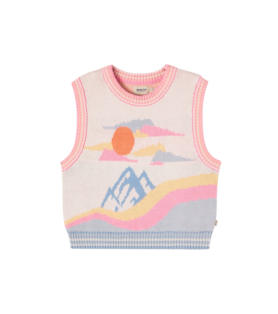 Wheat Kids' Pullunder Maria Aus Baumwoll-jacquard In Pink