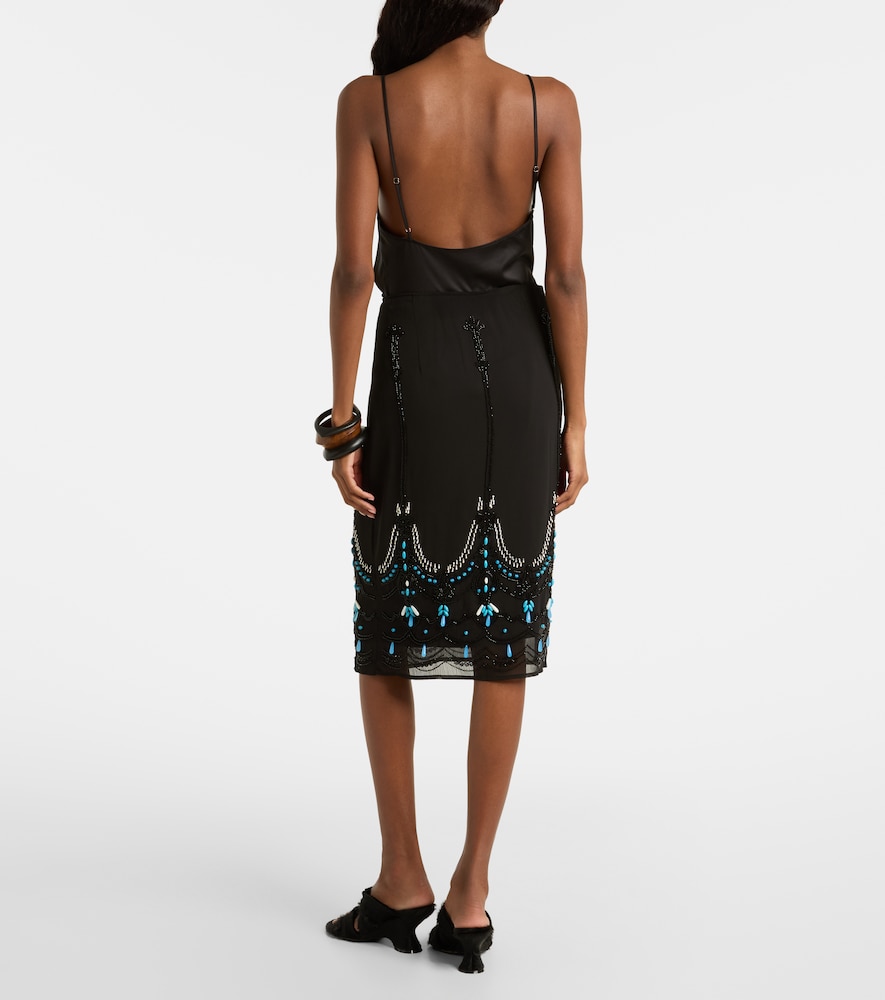 Xu Zhi Xu Zhi Beaded Jersey Midi Skirt 