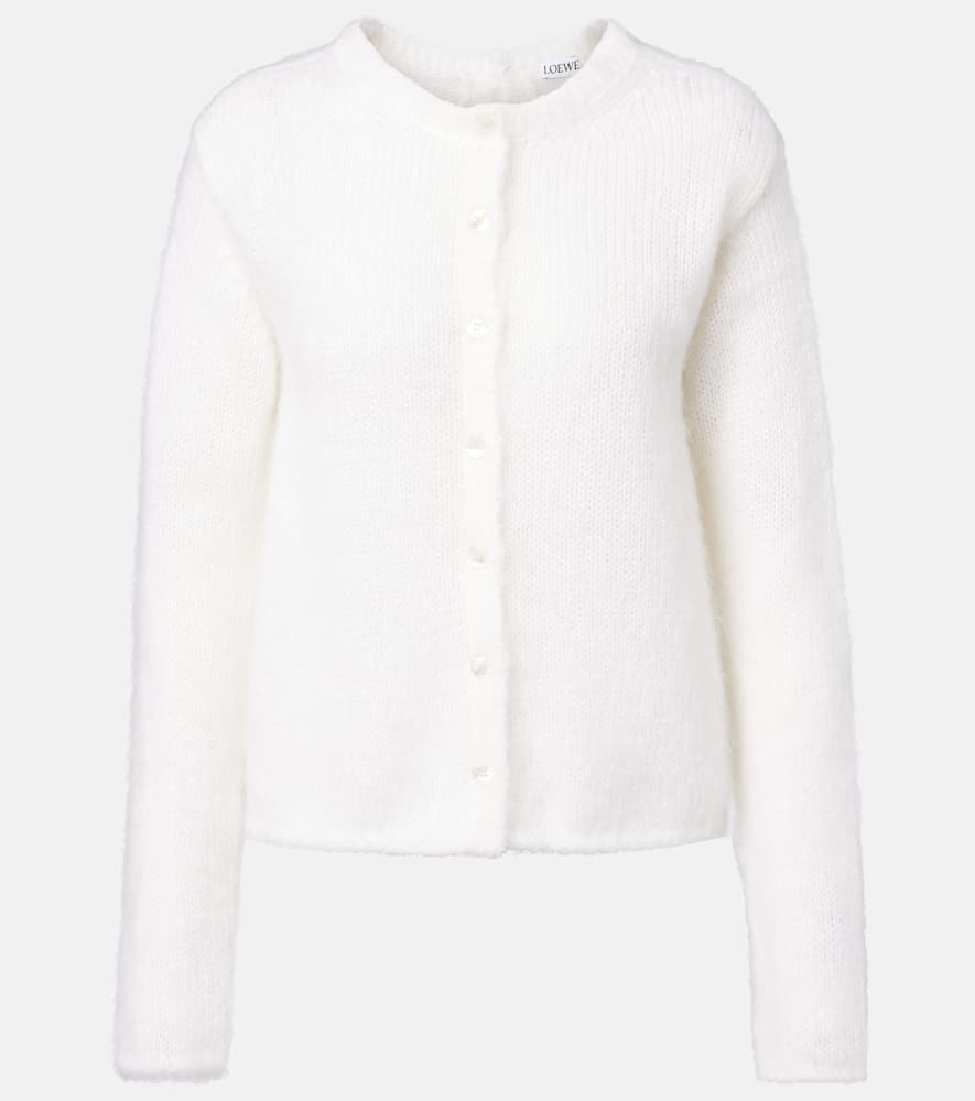 Loewe Mohair-blend Cardigan In White