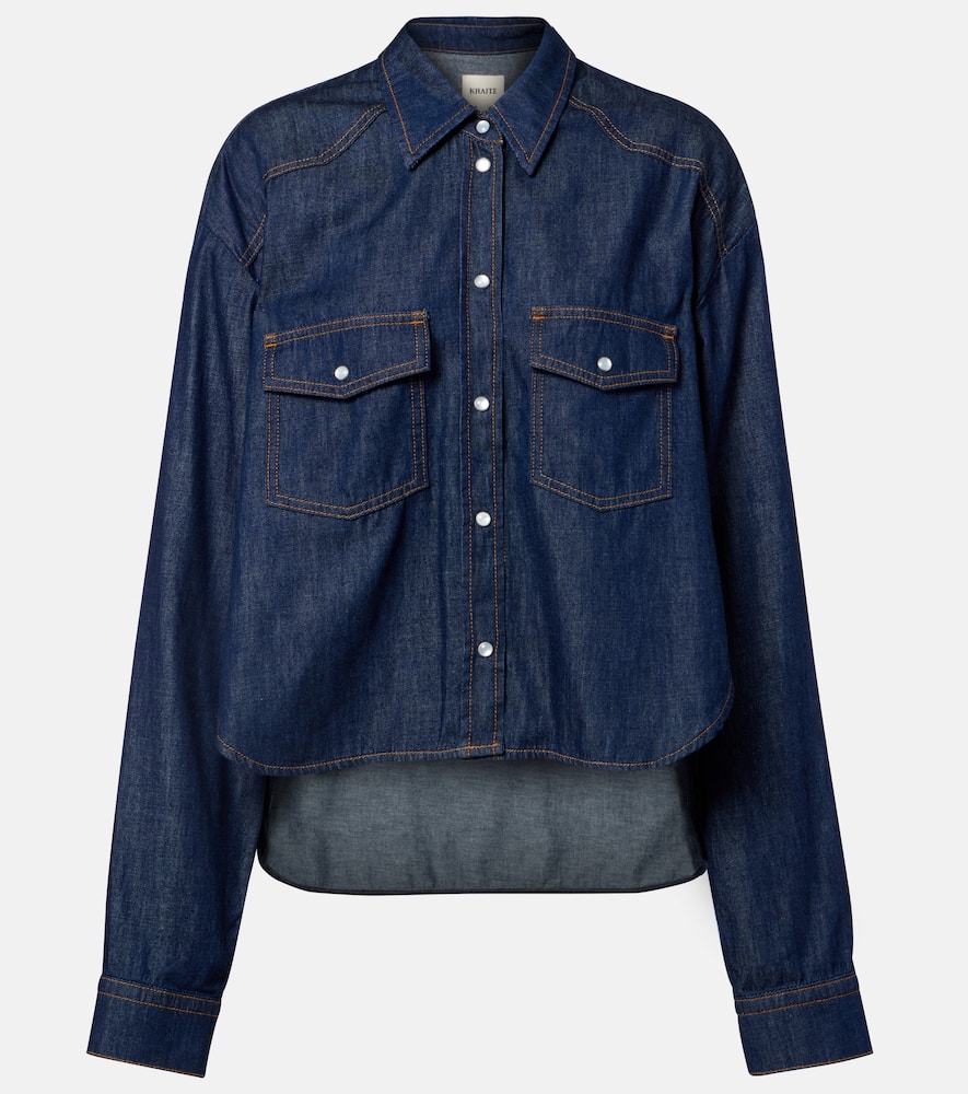 Khaite Grenon Asymmetric Denim Shirt In Blue