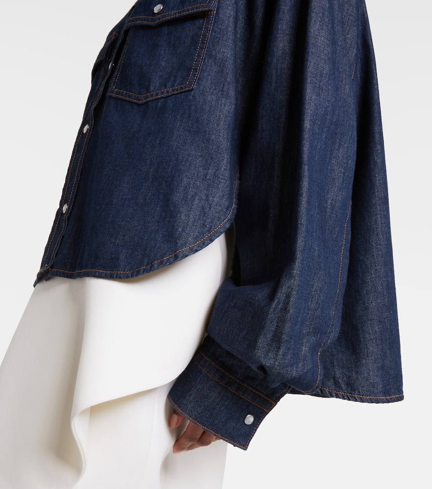 Khaite Grenon Asymmetric Denim Shirt In Blue