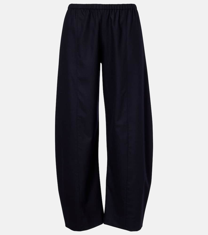 Khaite Clover Cotton Wide-leg Pants In Black