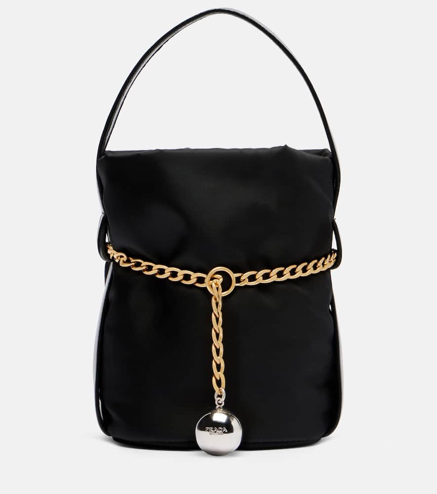 Prada Petit Sac Re-nylon Bucket Bag In Black