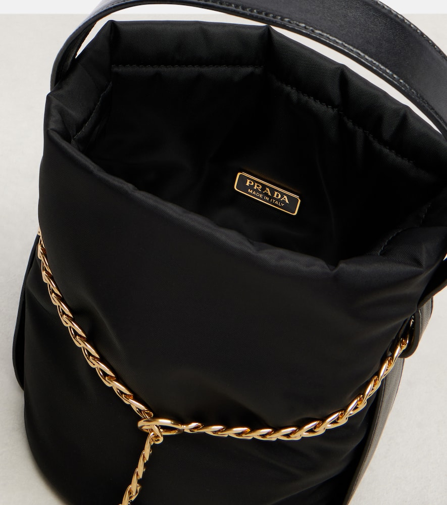 Prada Petit Sac Re-nylon Bucket Bag In Black