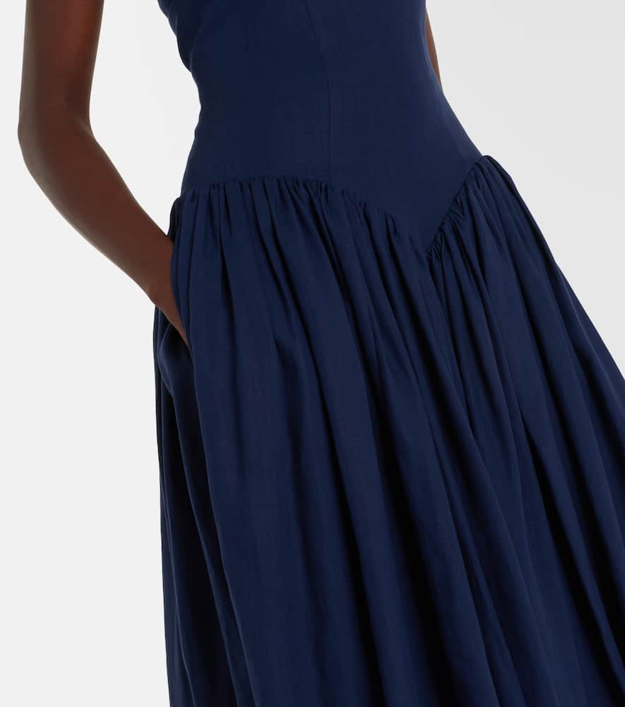 Gabriela Hearst Oriana Linen Maxi Dress In Blue